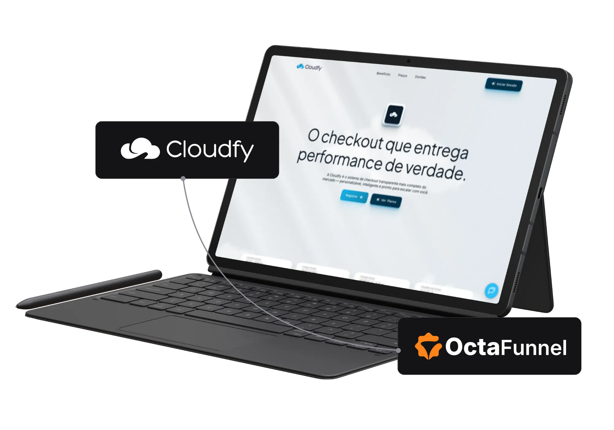Painel da Octa Funnel integrado com Cloudfy Checkout