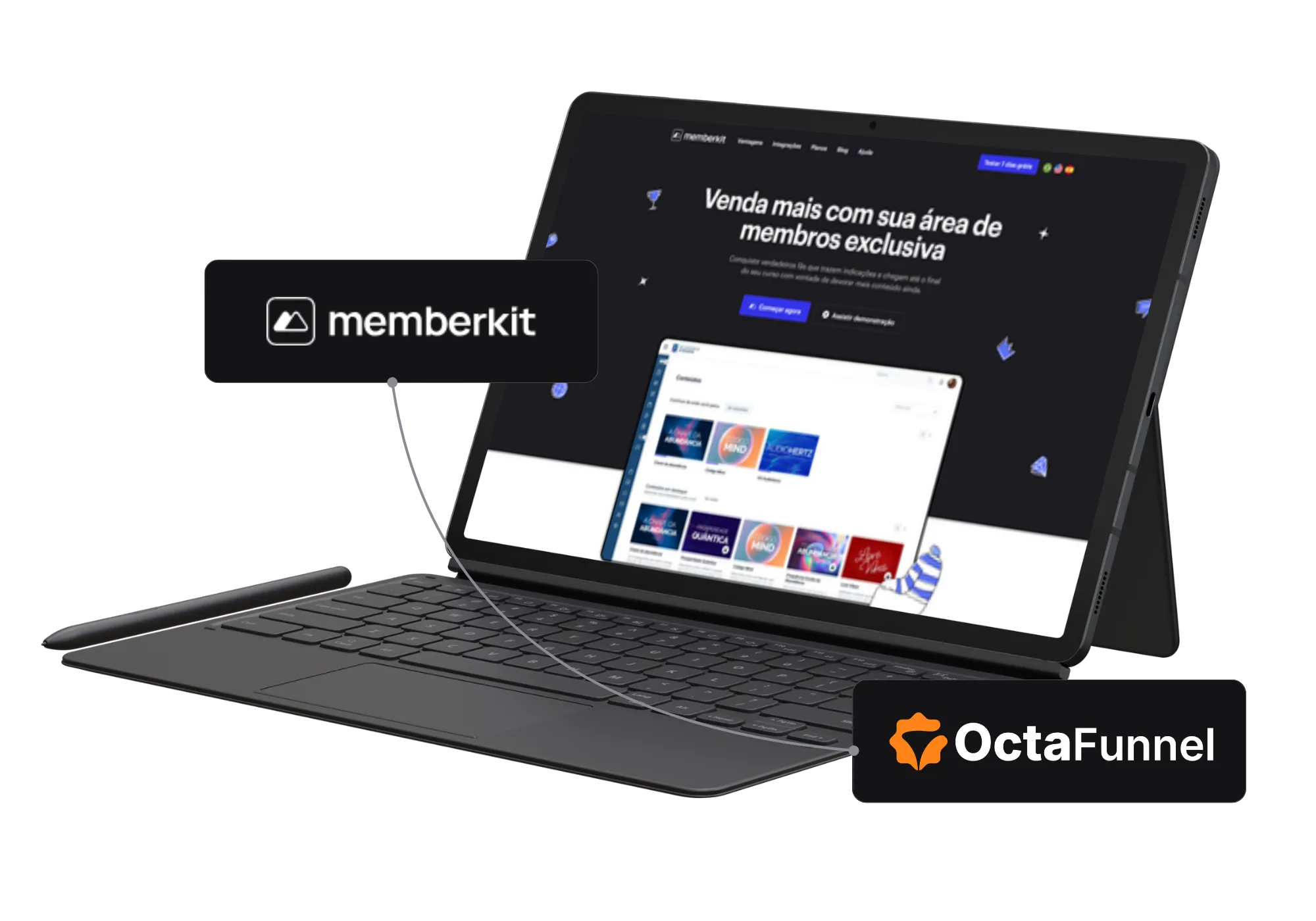 Painel da Octa Funnel integrado com MemberKit
