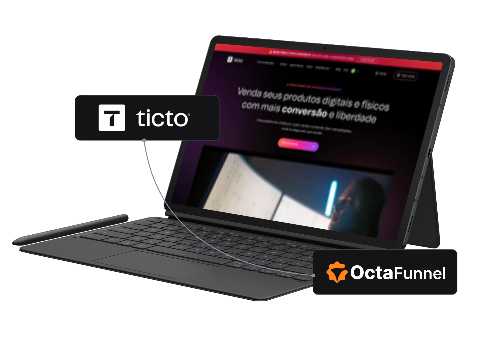 Painel da Octa Funnel integrado com Ticto