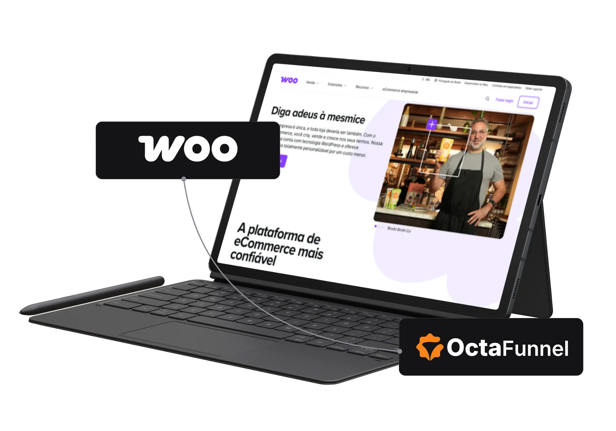Painel da Octa Funnel integrado com WooCommerce