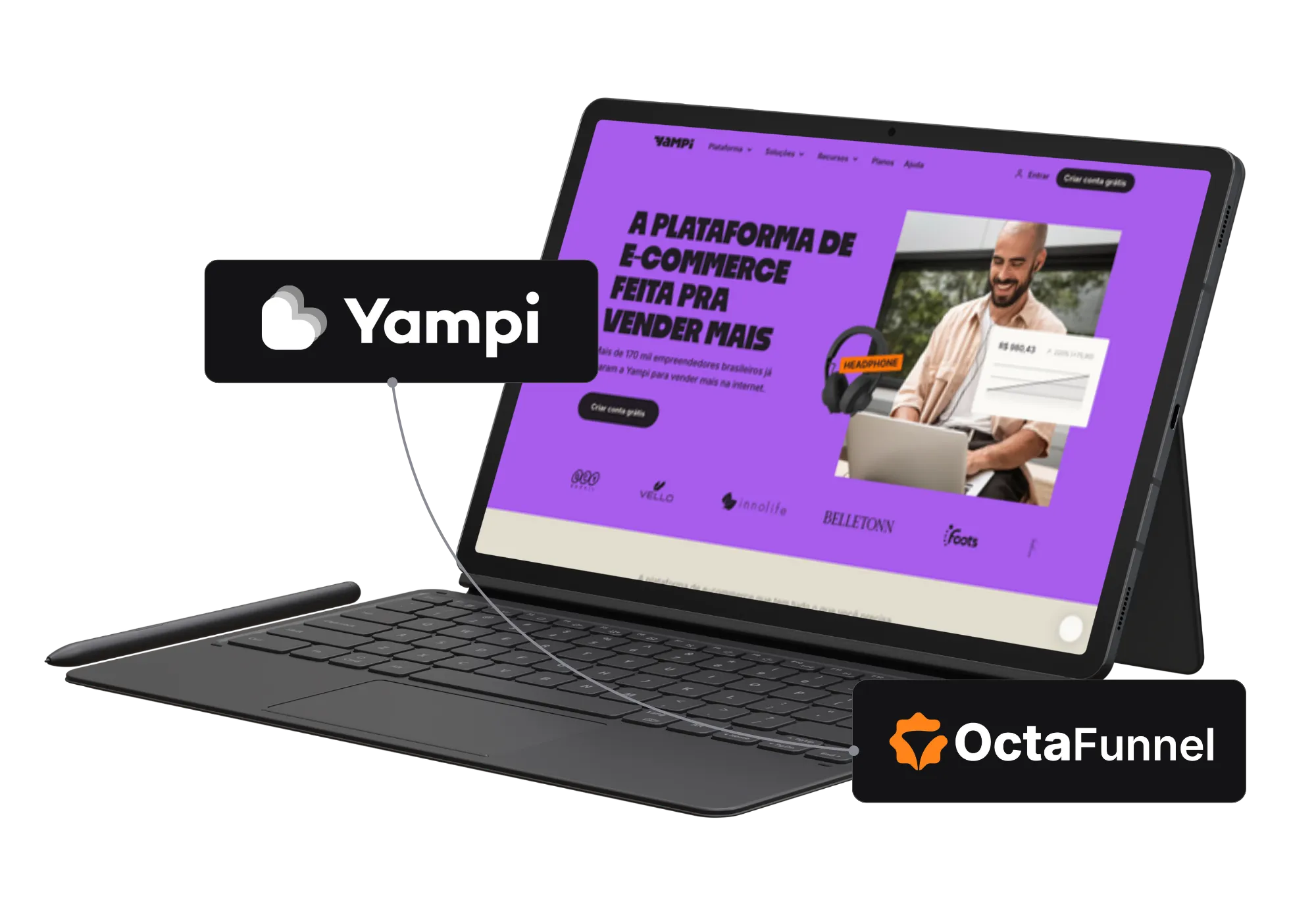 Painel da Octa Funnel integrado com Yampi