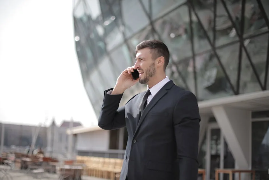 Profissional usando smartphone para comunicação de negócios