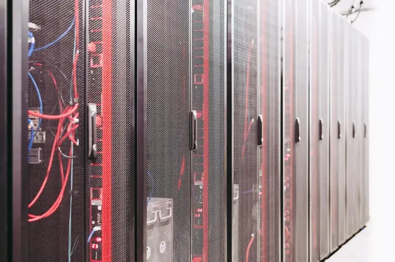 System with various wires managing access to centralized resource of server in data center
